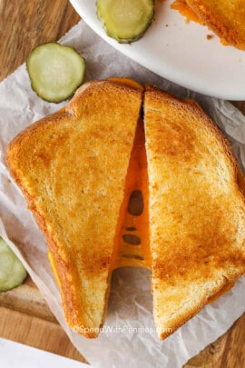 sliced Air Fryer Grilled Cheese