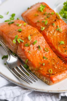 plated Baked Salmon Fillets