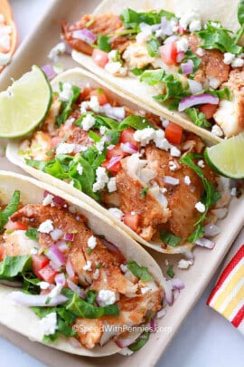 plated Easy Fish Tacos