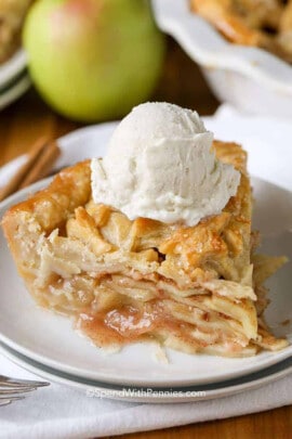 plated Homemade Apple Pie Recipe
