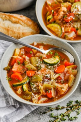 plated Vegetable Soup Recipe