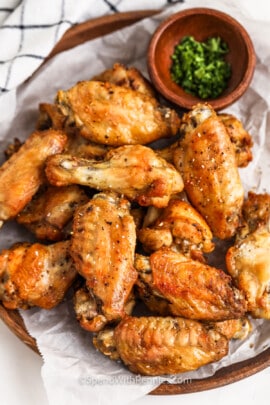 plated Air Fryer Chicken Wings