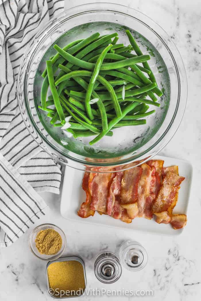 ingredients for bacon wrapped green beans 