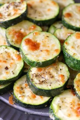 Pile of Baked Zucchini on a plate