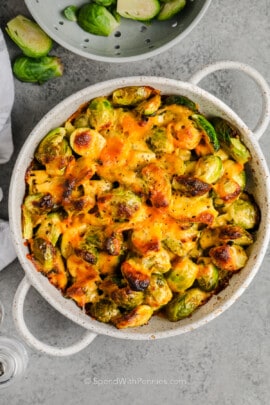 cooked Baked Brussels Sprouts Gratin