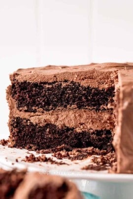 a frosted layer chocolate cake