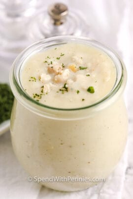 Condensed cream of chicken soup in a jar