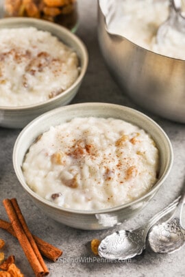 bowls of Creamy Rice Pudding