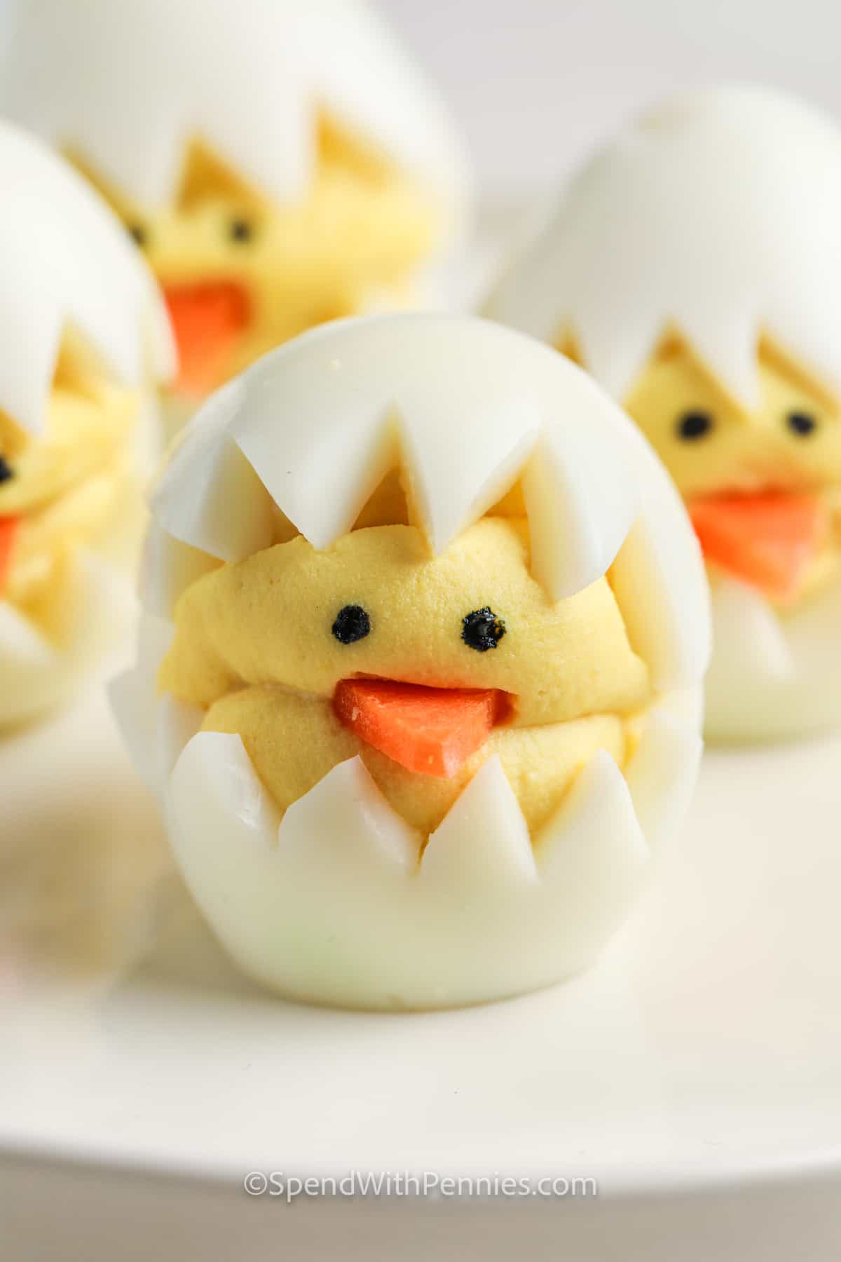 close up of Deviled Egg Chicks