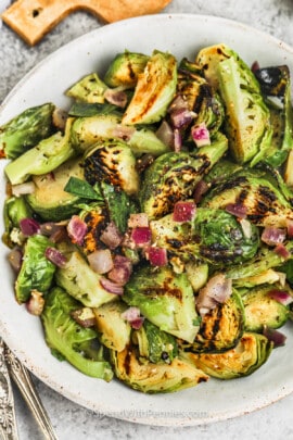 plated Grilled Brussel Sprouts