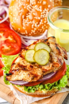 close up of Grilled Chicken Sandwich