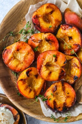 plated Grilled Peaches