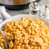 Instant Pot Mac and Cheese in a serving dish