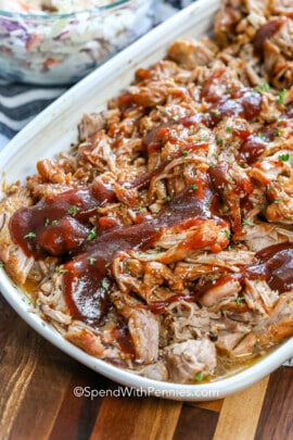 Instant Pot Pulled Pork with sauce on top