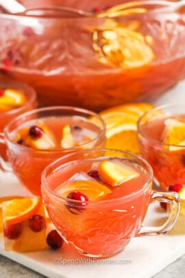 Party Punch served in cups with fruit slices