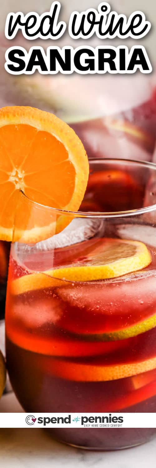 close up of Easy Red Sangria with a title
