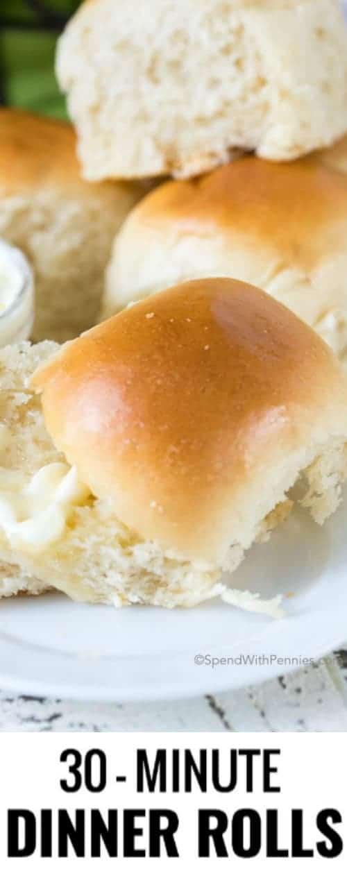 dinner rolls with text