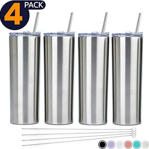4 pack of stainless steel smoothie cups