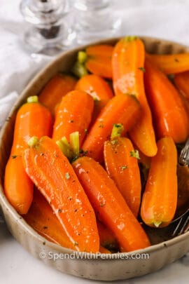 close up of Steamed Carrots