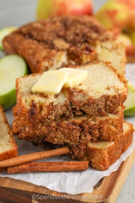 stack of Warm Apple Bread slices